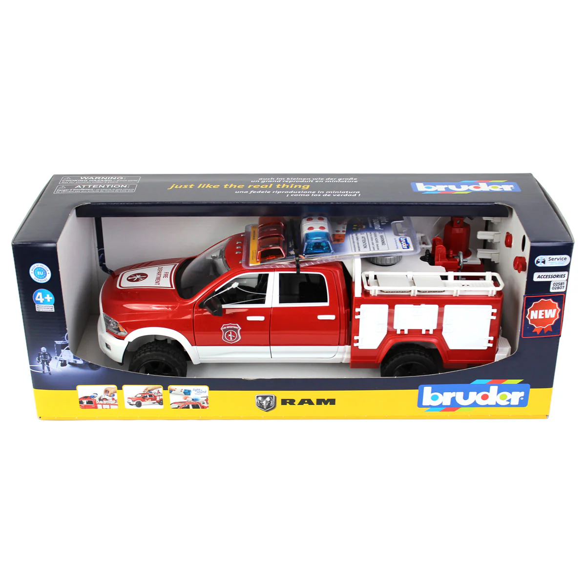 1/16 Ram 2500 Fire Engine Truck with Lights & Sound Module by Bruder - Image 7