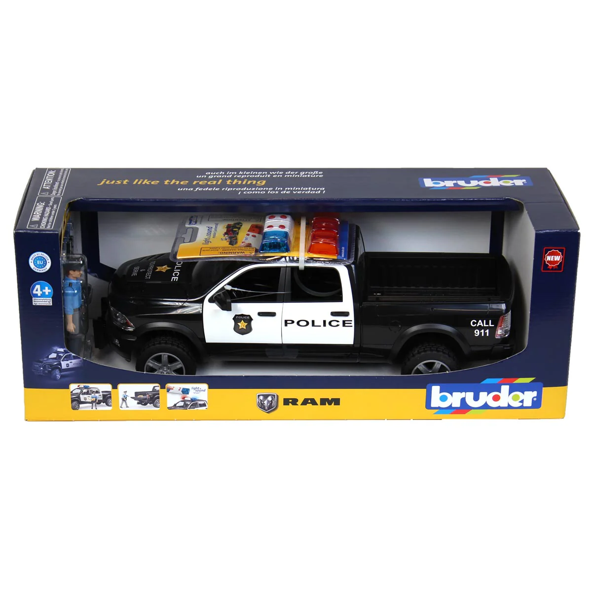 1/16 RAM 2500 Police Truck with Police Officer by Bruder - Image 6