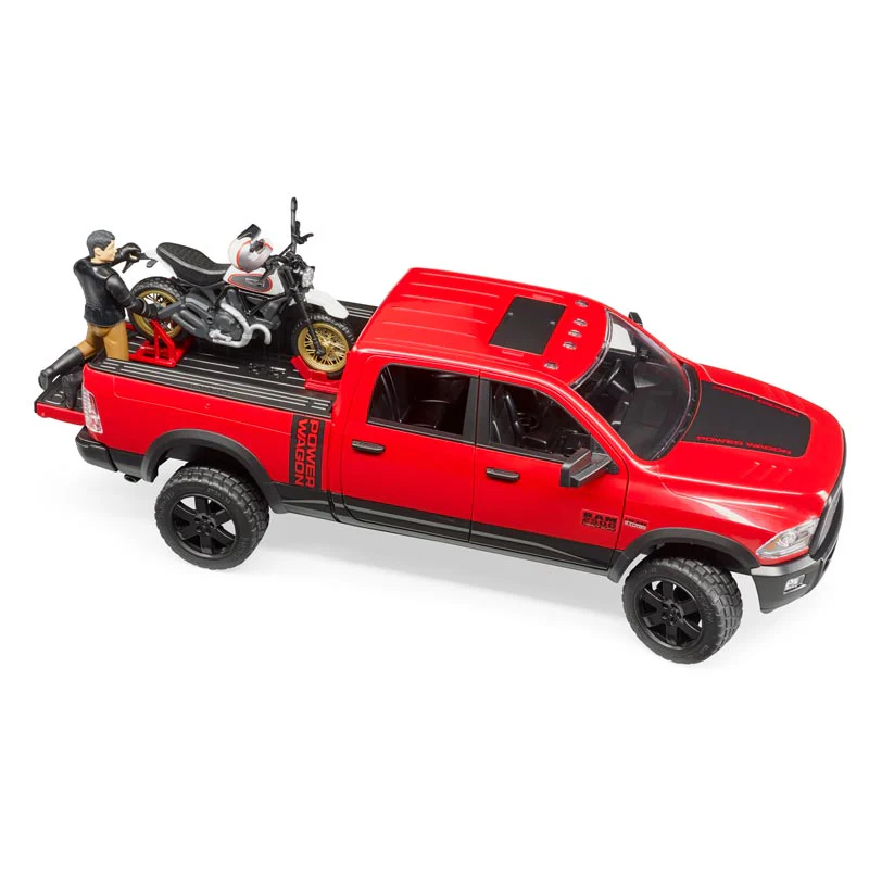 1/16 Ram 2500 Power Wagon with Ducati Scrambler by Bruder - Image 2