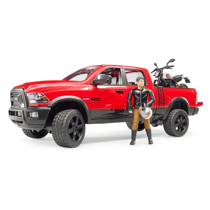 1/16 Ram 2500 Power Wagon with Ducati Scrambler by Bruder - Image 3