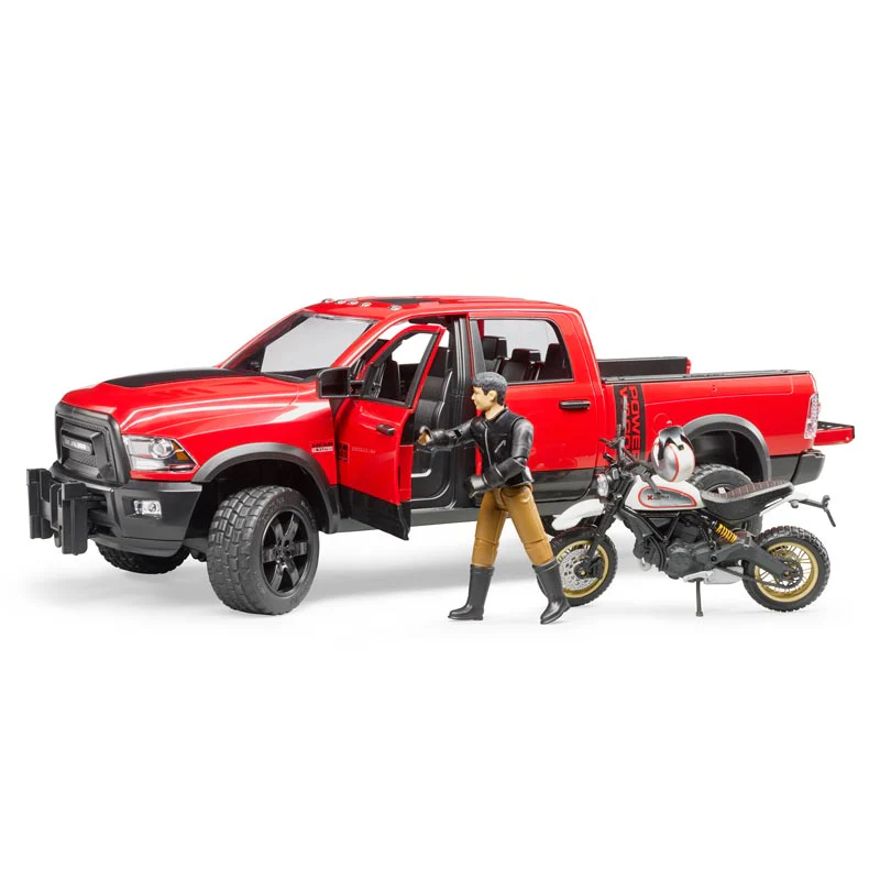 1/16 Ram 2500 Power Wagon with Ducati Scrambler by Bruder - Image 4