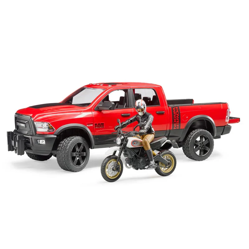 1/16 Ram 2500 Power Wagon with Ducati Scrambler by Bruder - Image 5