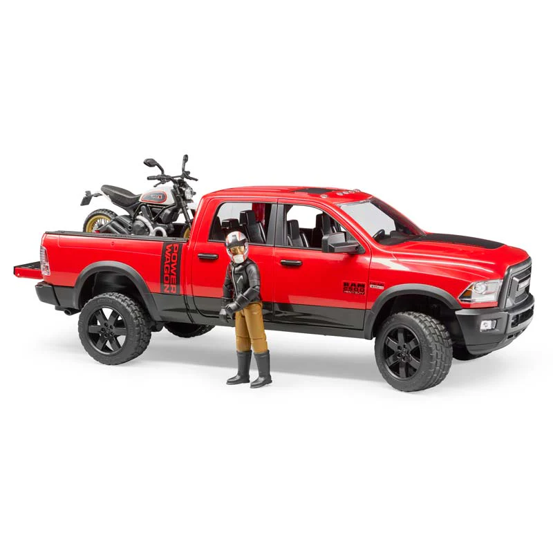 1/16 Ram 2500 Power Wagon with Ducati Scrambler by Bruder - Image 6