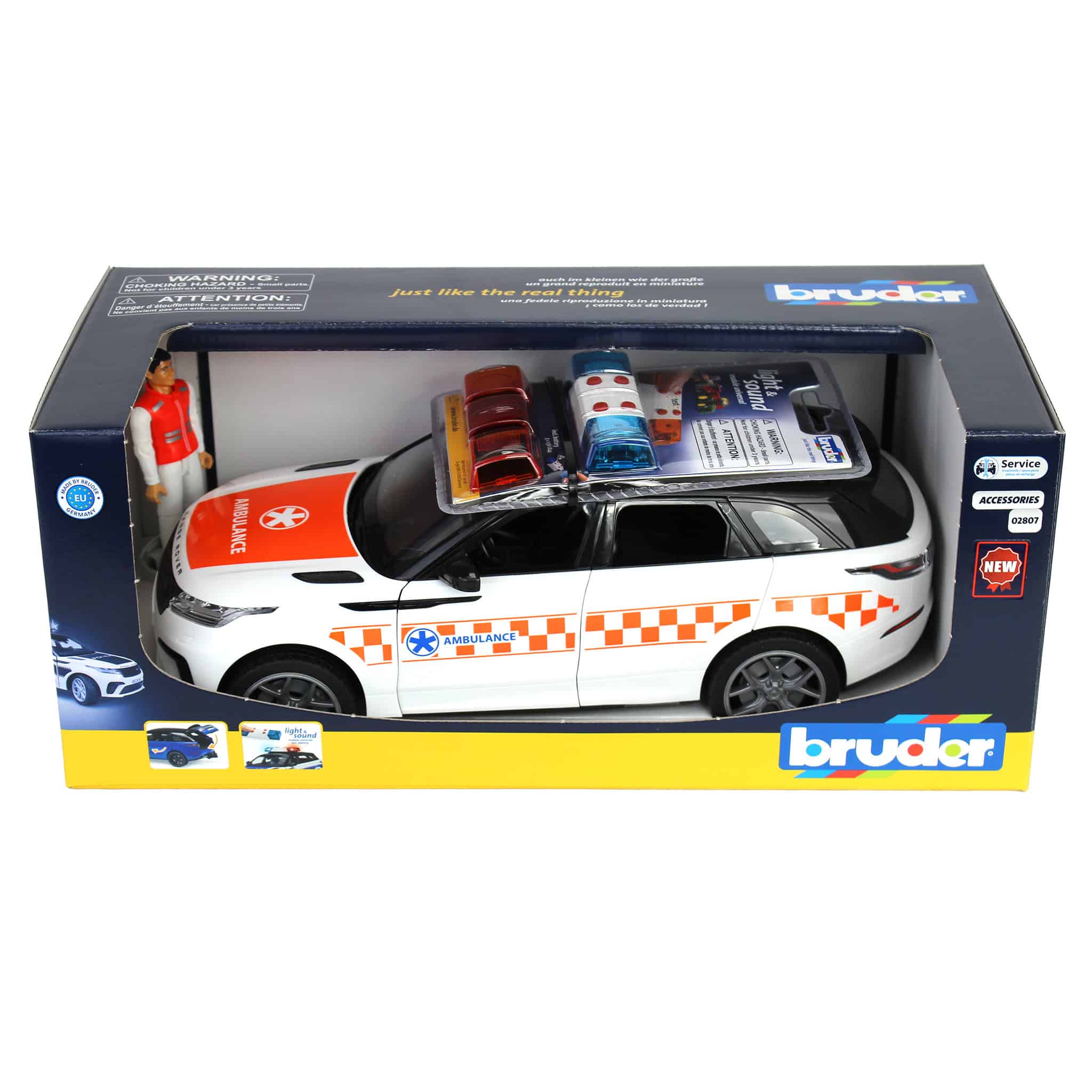 1/16 Range Rover Velar Ambulance with Driver by Bruder - Image 7