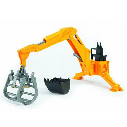 1/16 Rear Backhoe Attachment with Bucket and Grapple by Bruder - Image 2