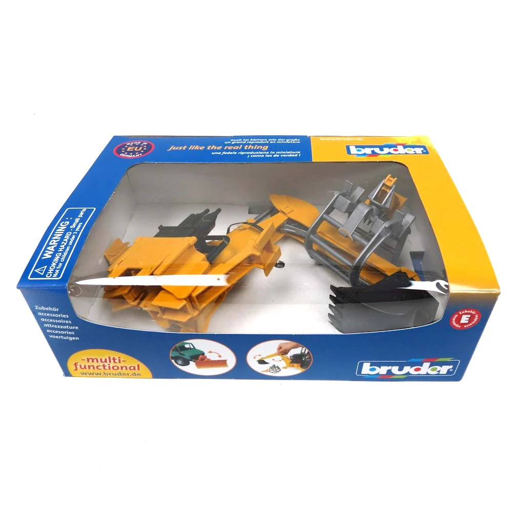 1/16 Rear Backhoe Attachment with Bucket and Grapple by Bruder - Image 3