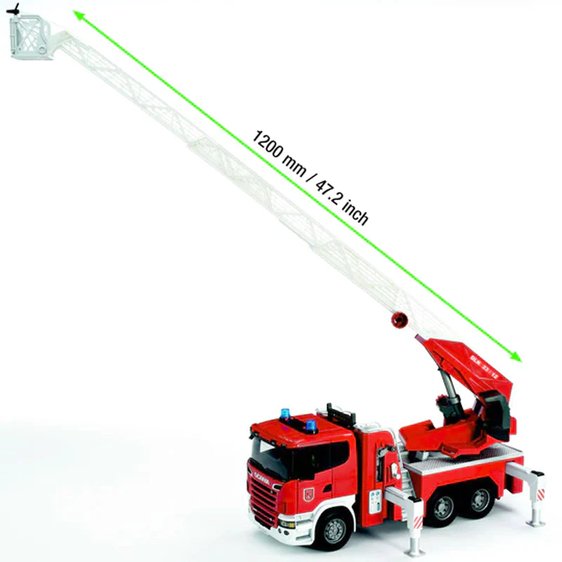 1/16 Scania Super 560R Fire Engine with Extendable Ladder, Water Pump and Lights & Sounds by Bruder - Image 7