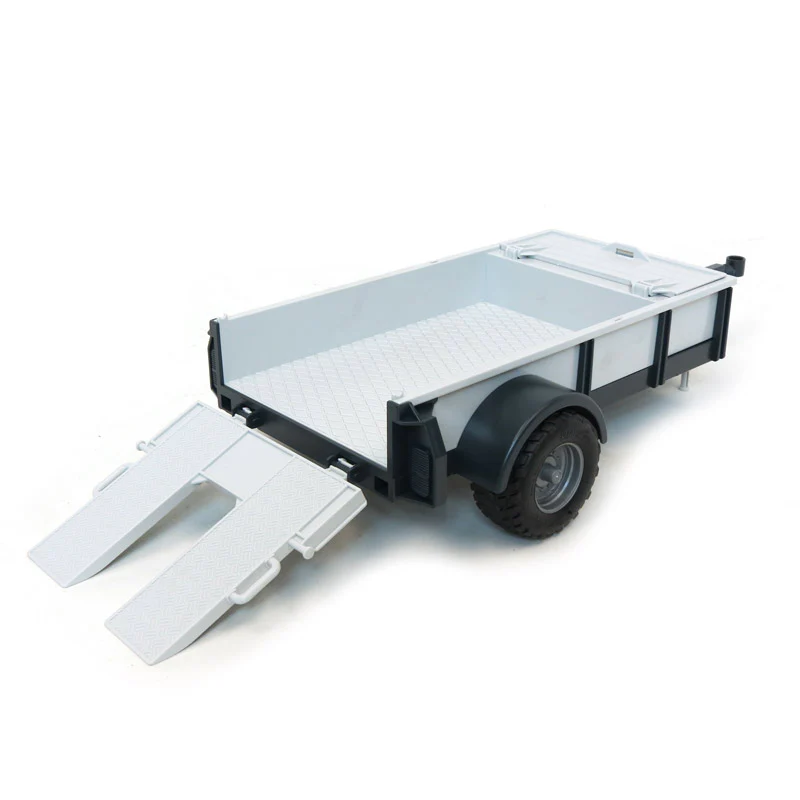 1/16 Single Axle Trailer by Bruder with Ramps and Tool Box - Image 2