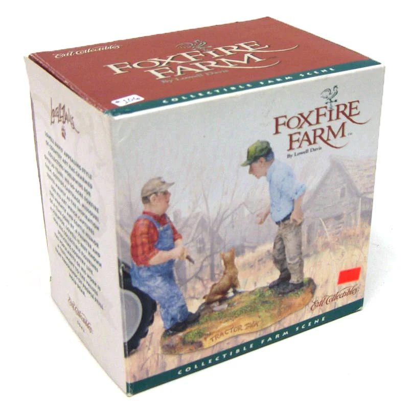 1/16 Foxfire Farm "Tractor Talk" Cold Cast Porcelain Statue by Lowell Davis