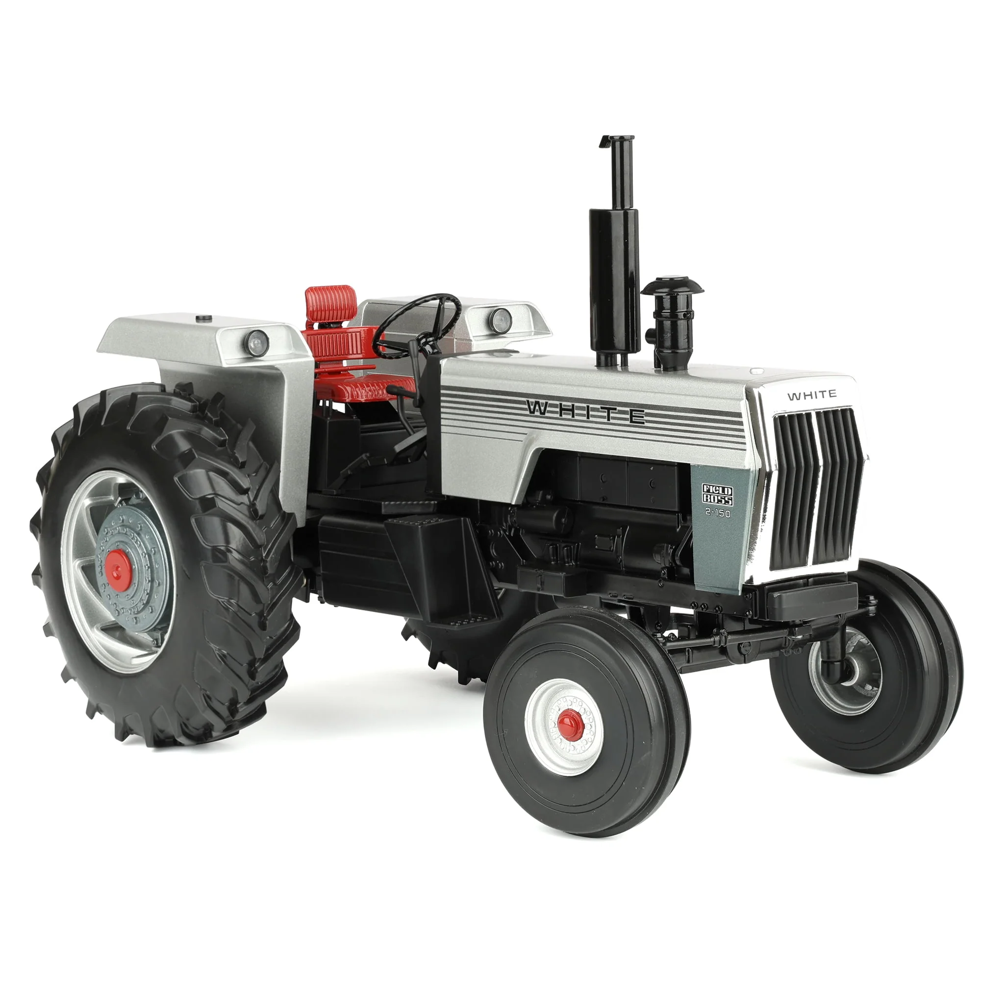 1/16 White 2-150 Silver Stripe Open Station Tractor with Wide Front & Rear Singles by SpecCast - Image 2
