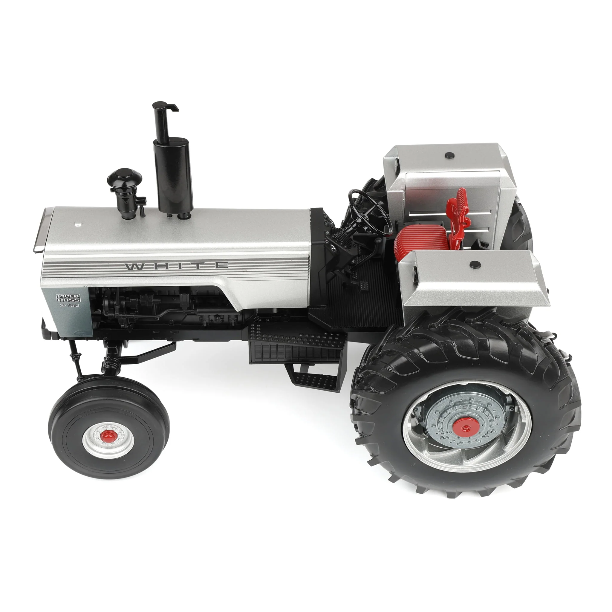 1/16 White 2-150 Silver Stripe Open Station Tractor with Wide Front & Rear Singles by SpecCast - Image 5