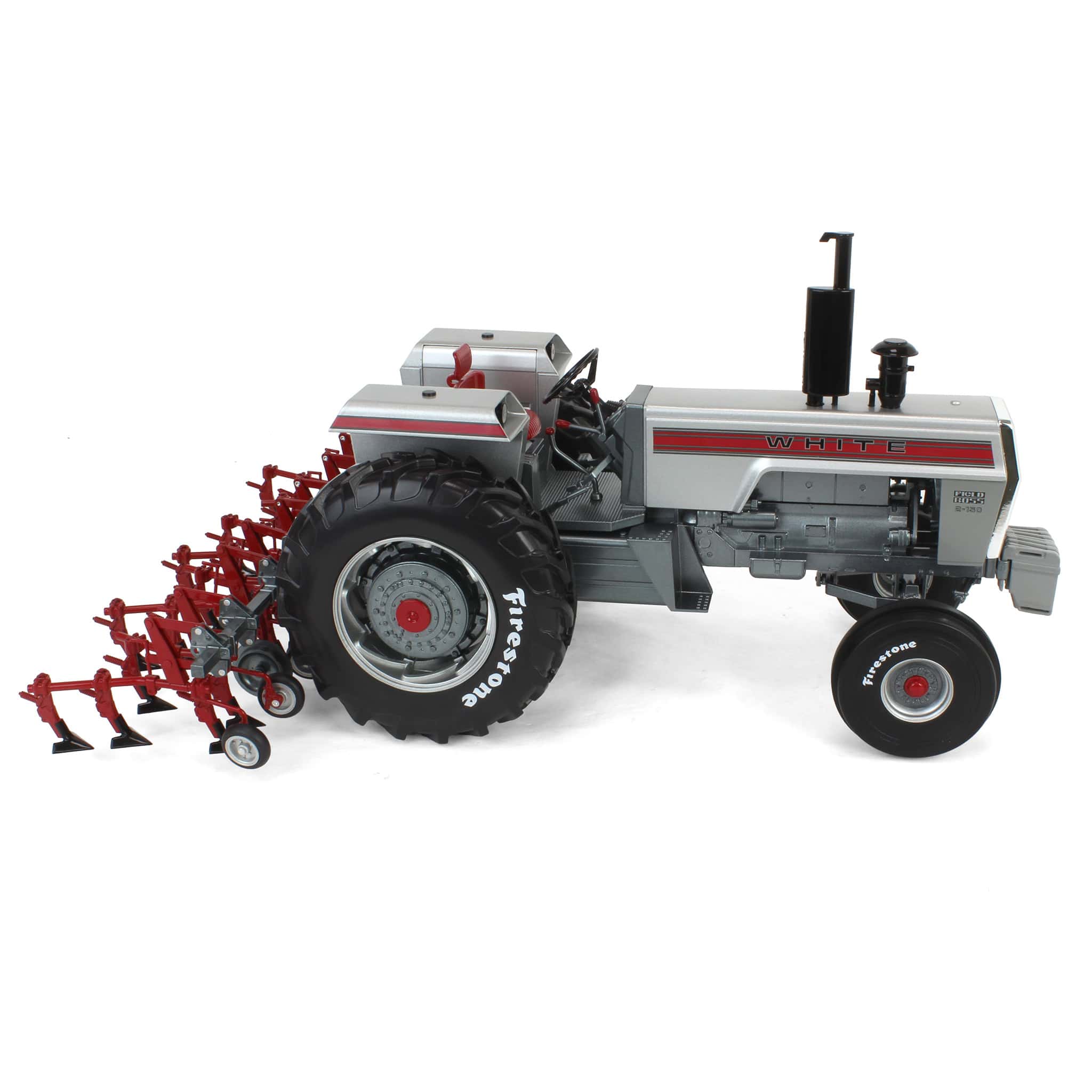 1/16 White 2-150 Diesel Tractor with 4-Row Cultivator by SpecCast, 2025 Firestone Series - Image 2