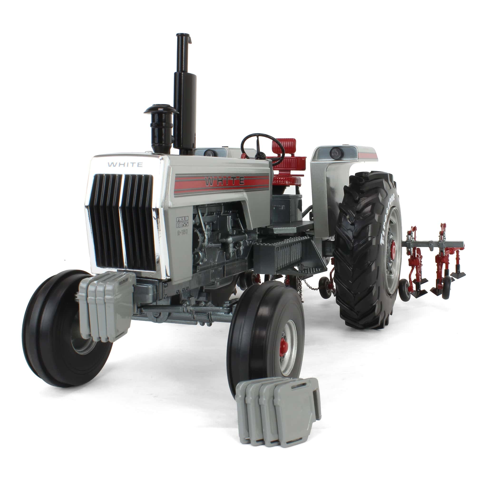 1/16 White 2-150 Diesel Tractor with 4-Row Cultivator by SpecCast, 2025 Firestone Series - Image 6