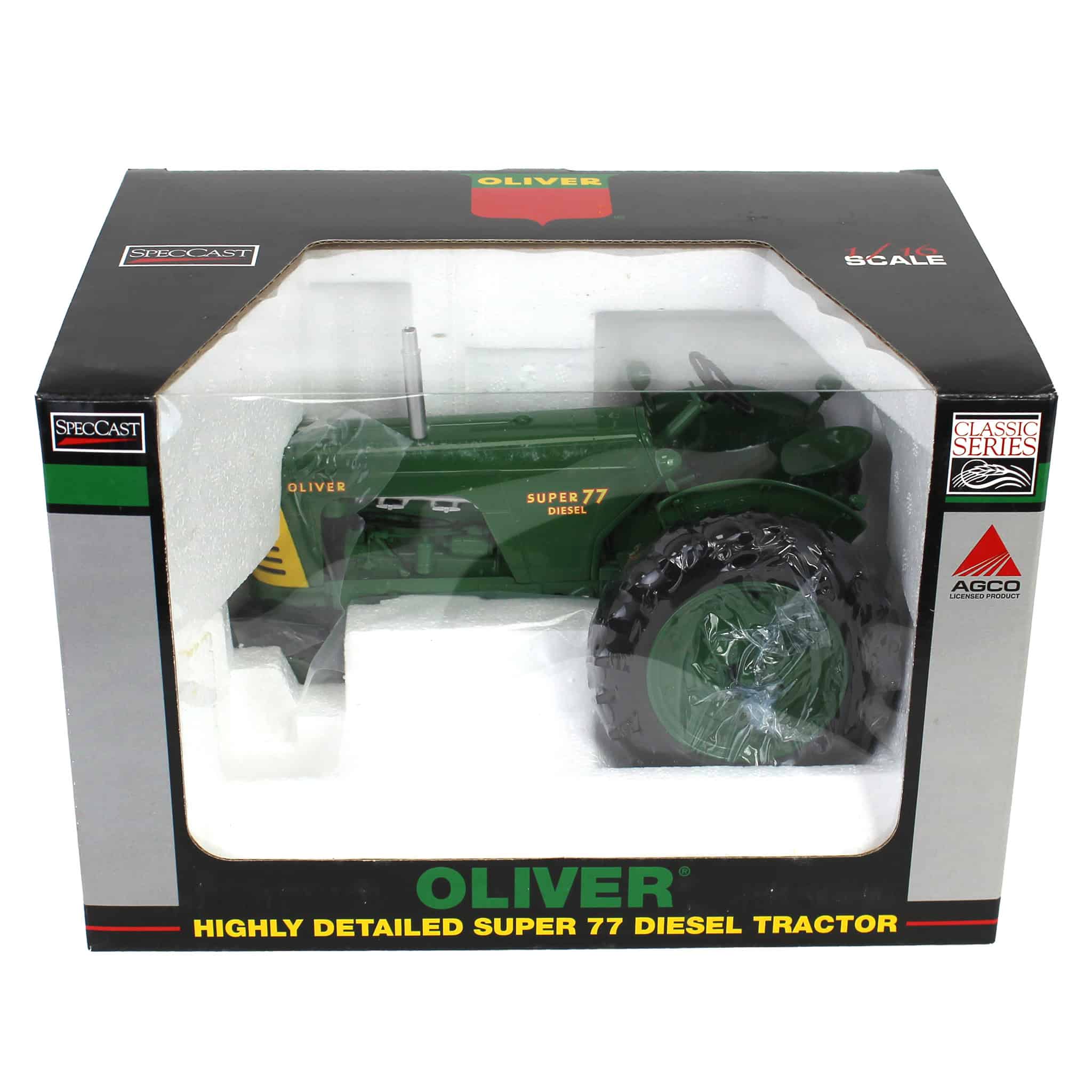 1/16 Oliver Super 77 Diesel Tractor with Green Wheels - Image 5