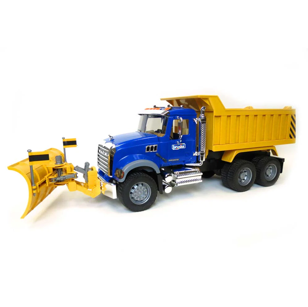 1/16 Mack Granite Dump Truck with Snow Plow & Hard Hat by Bruder - Image 2