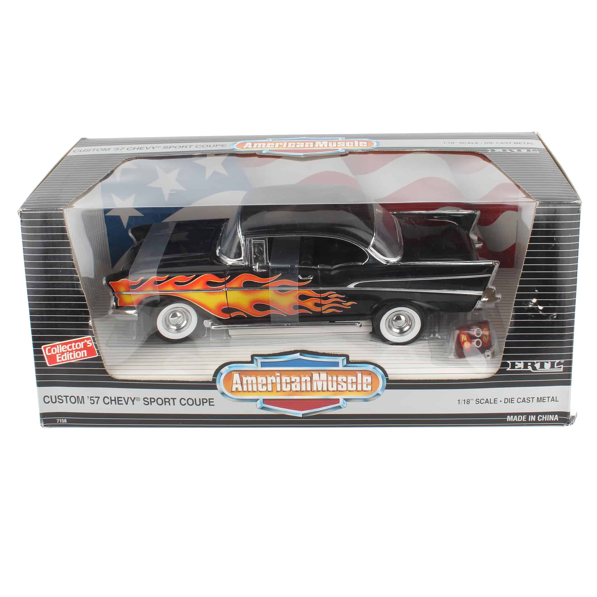 1/18 1957 Chevy Sport Coupe with Flames, Diecast car by ERTL