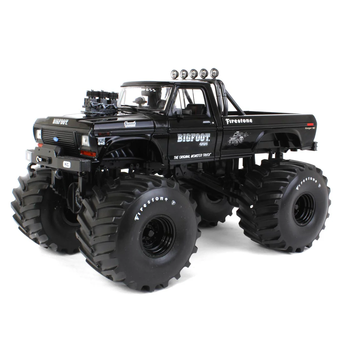 1/18 1974 Ford F-250 Monster Truck, Bigfoot #1, Black Bandit, 66 inch Tires