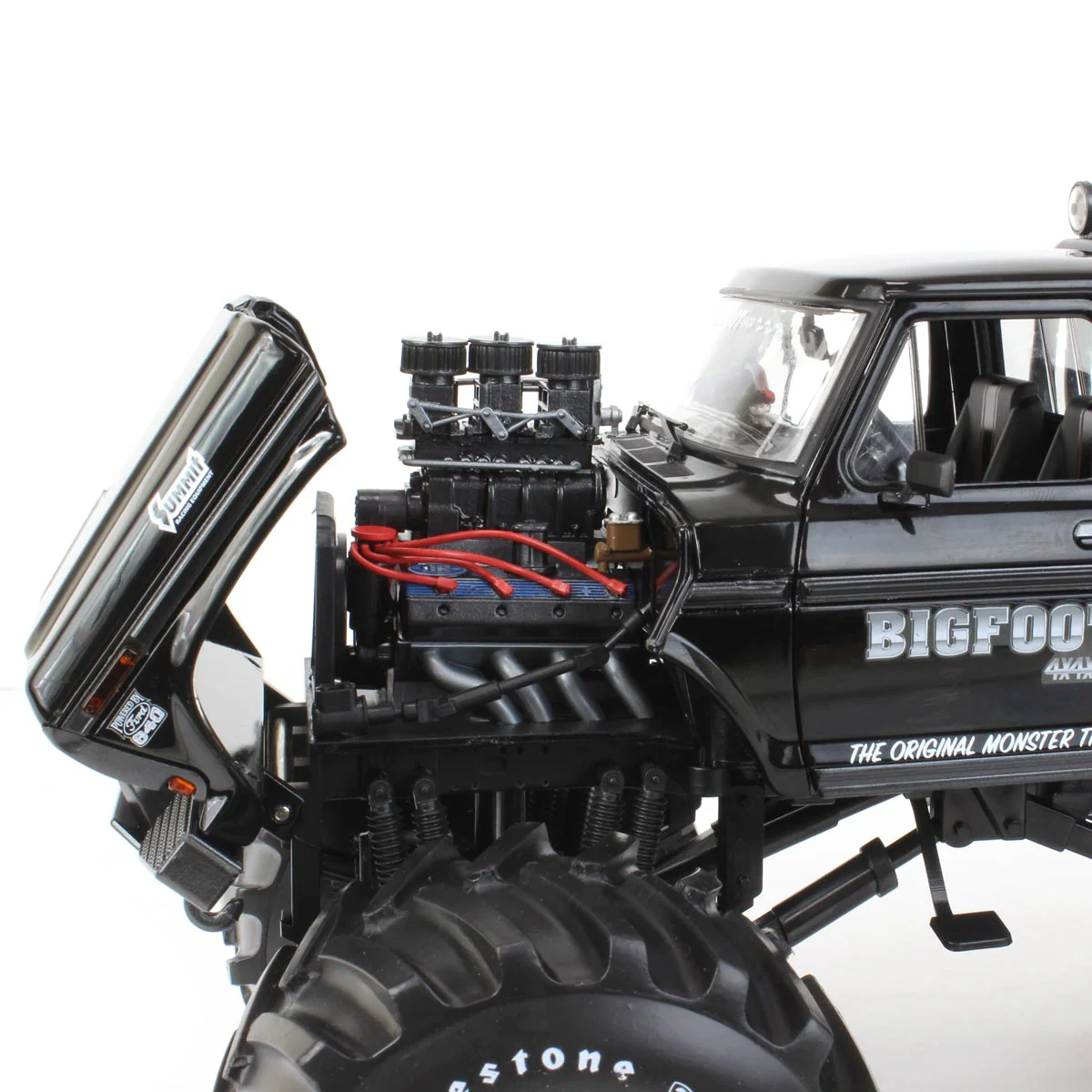 1/18 1974 Ford F-250 Monster Truck, Bigfoot #1, Black Bandit, 66 inch Tires - Image 7