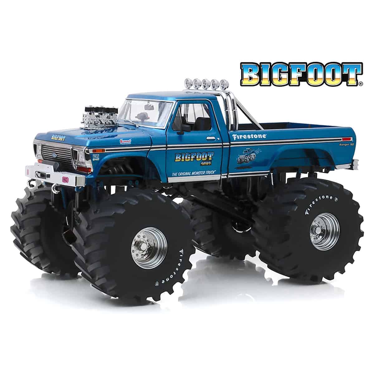 1/18 1974 Ford F-250 Monster Truck with 66 Inch Tires, Bigfoot #1, GreenLight Collectibles Kings of Crunch