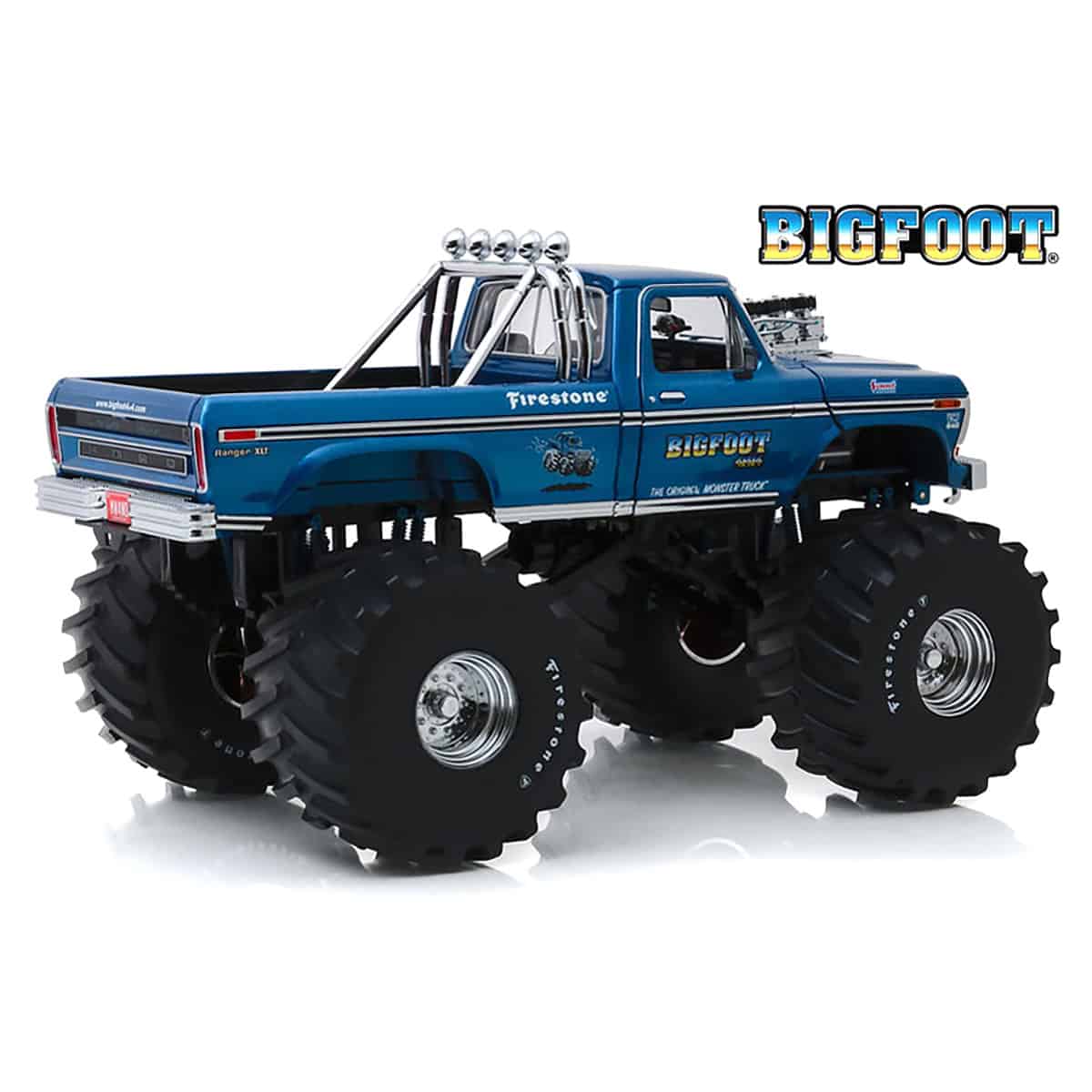 1/18 1974 Ford F-250 Monster Truck with 66 Inch Tires, Bigfoot #1, GreenLight Collectibles Kings of Crunch - Image 2