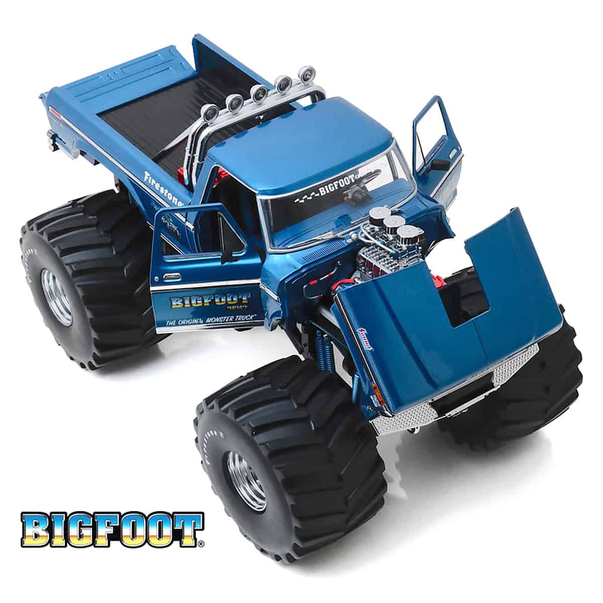 1/18 1974 Ford F-250 Monster Truck with 66 Inch Tires, Bigfoot #1, GreenLight Collectibles Kings of Crunch - Image 3