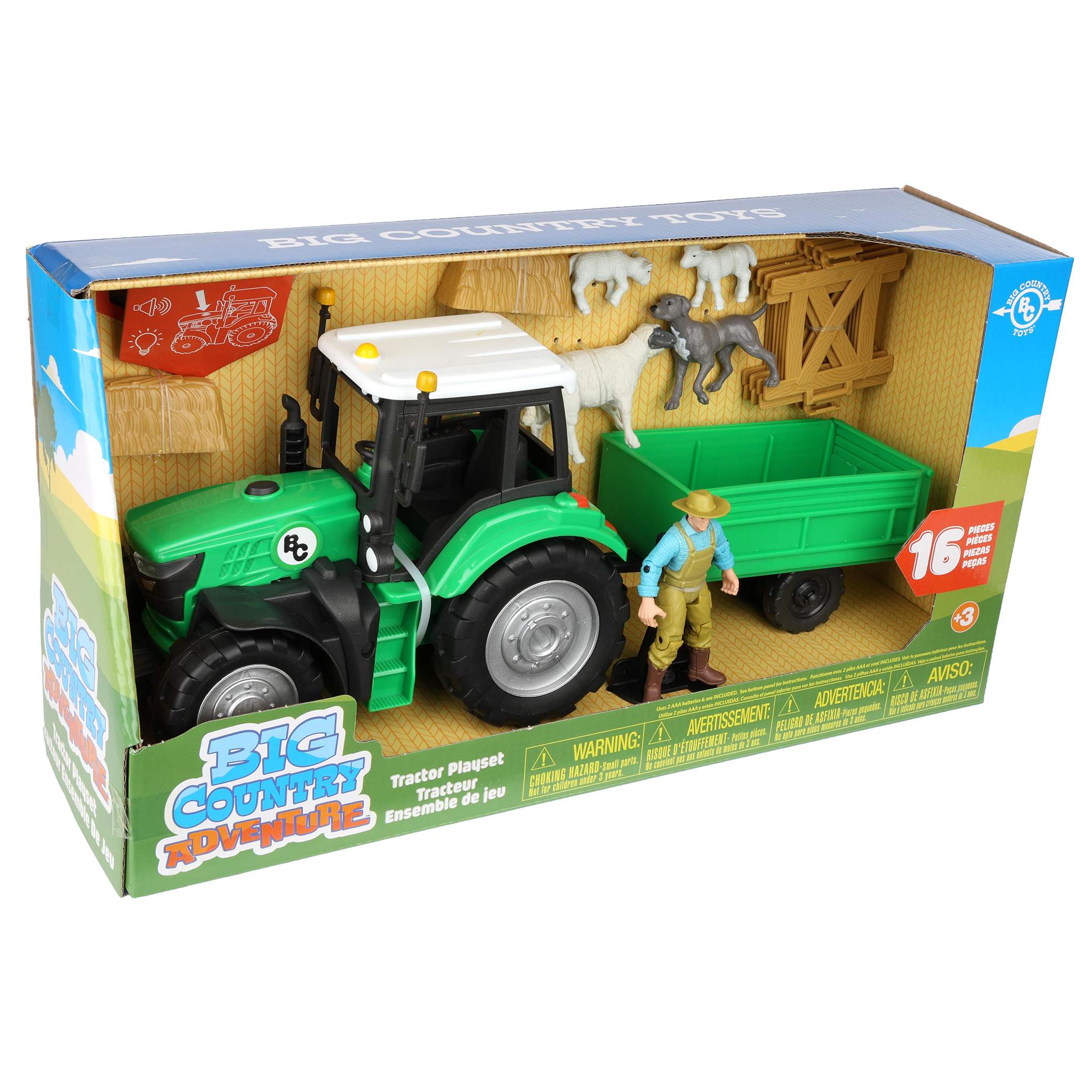 1/20 16-Piece Sheep Farmer & Tractor Playset with Accessories by Big Country Toys - Image 2