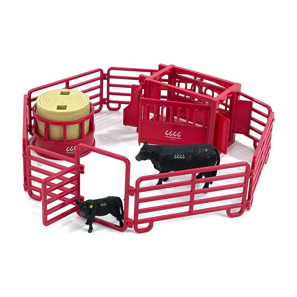 1/20 Four Sixes Ranch Black Angus Cow Ranch Set by Big Country