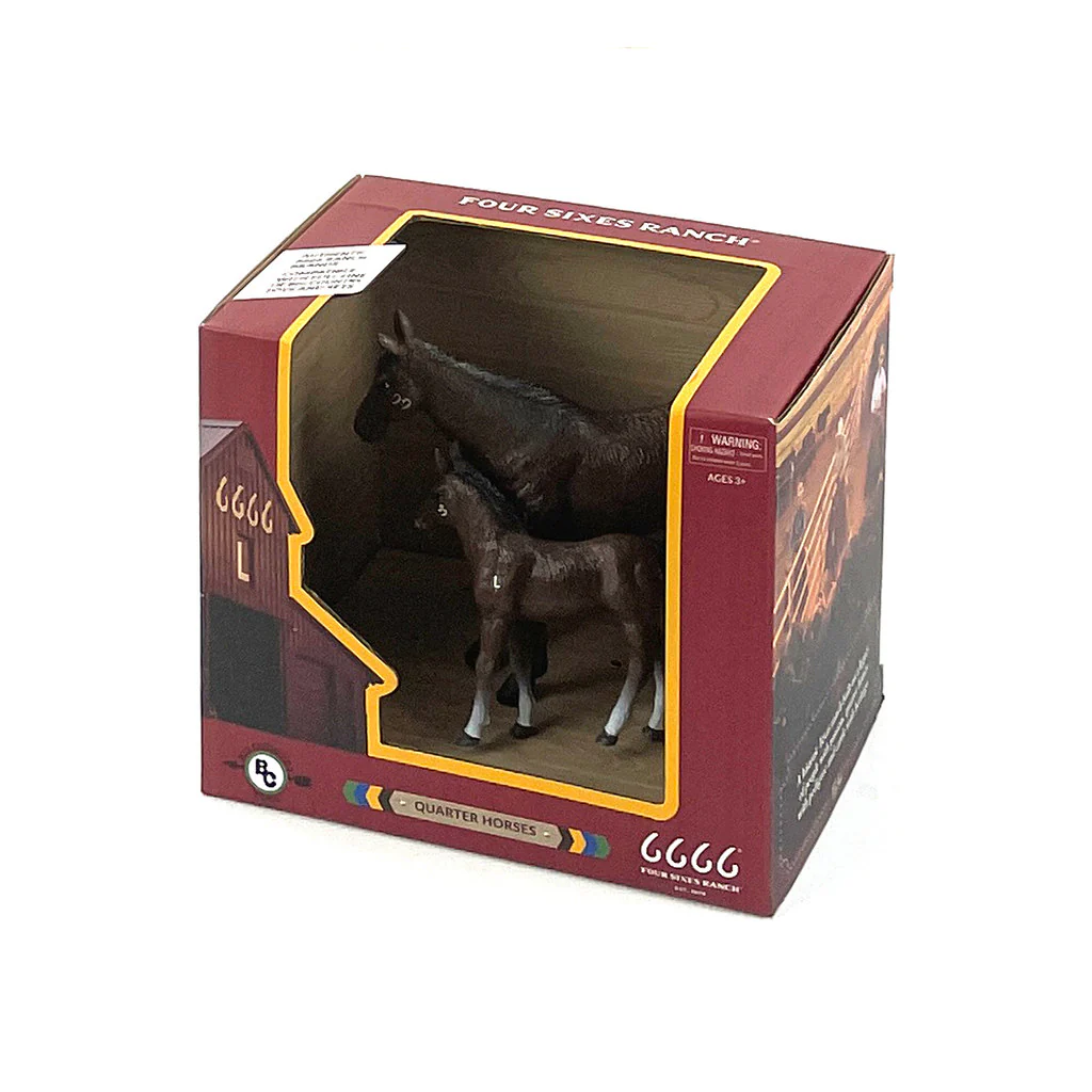 1/20 Four Sixes Ranch Quarter Horse Mare & Colt by Big Country - Image 5