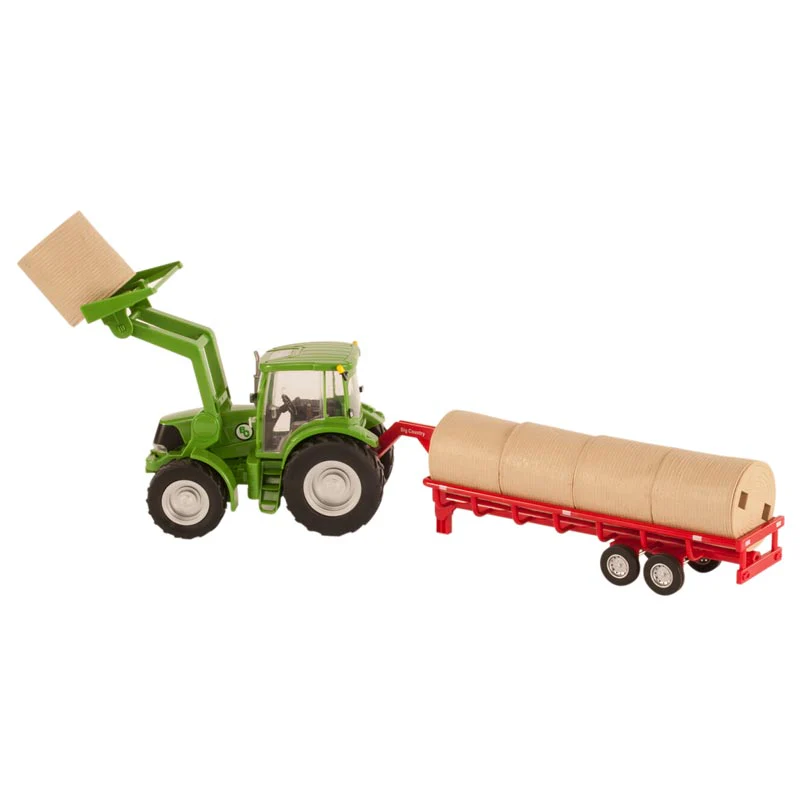 1/20 Green Tractor with Loader Bucket, Bale and Bale Forks by Big Country Toys - Image 2