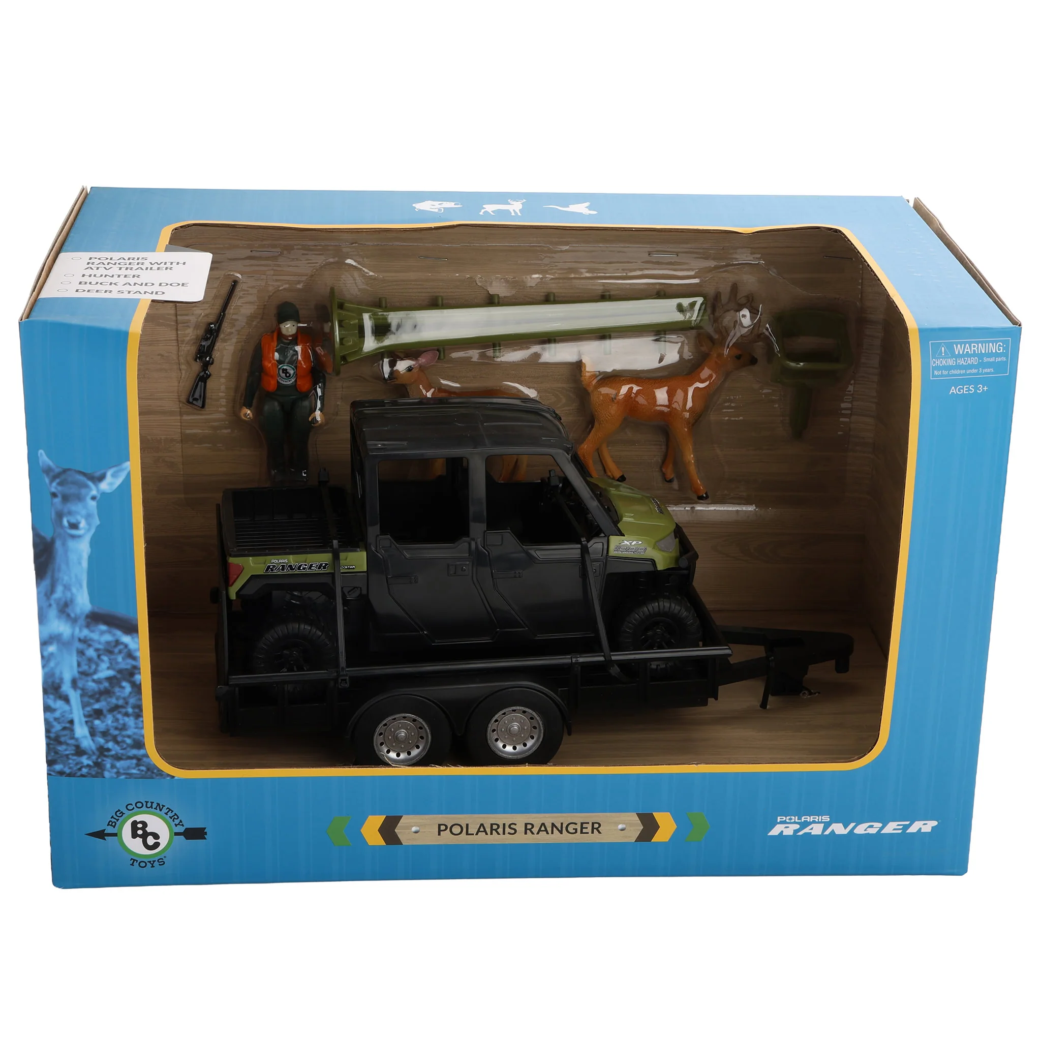 1/20 Polaris Ranger with ATV Trailer, Hunter, Tree Stand, and Deer by Big Country Toys - Image 5