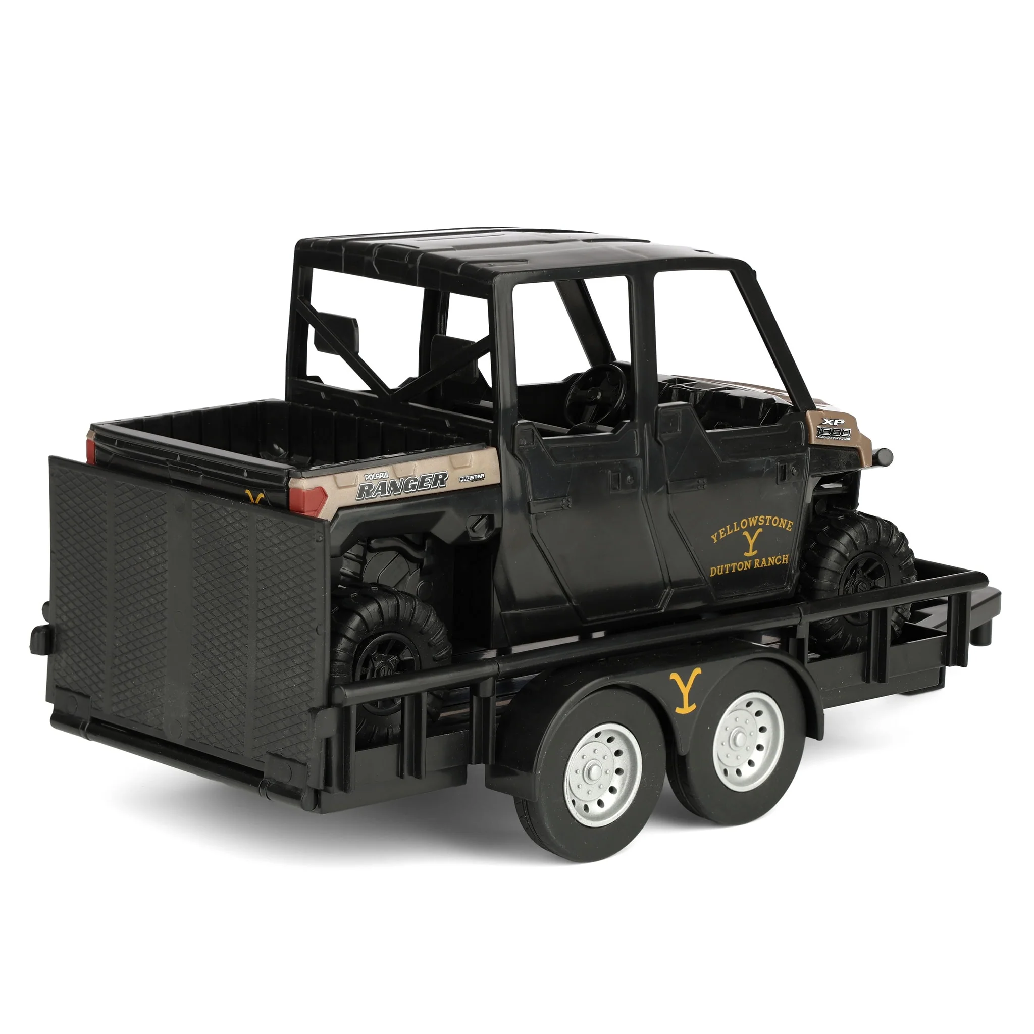1/20 Yellowstone Rip Wheeler's Polaris Ranger UTV with Flatbed Trailer by Big Country Toys, Dutton Ranch - Image 3