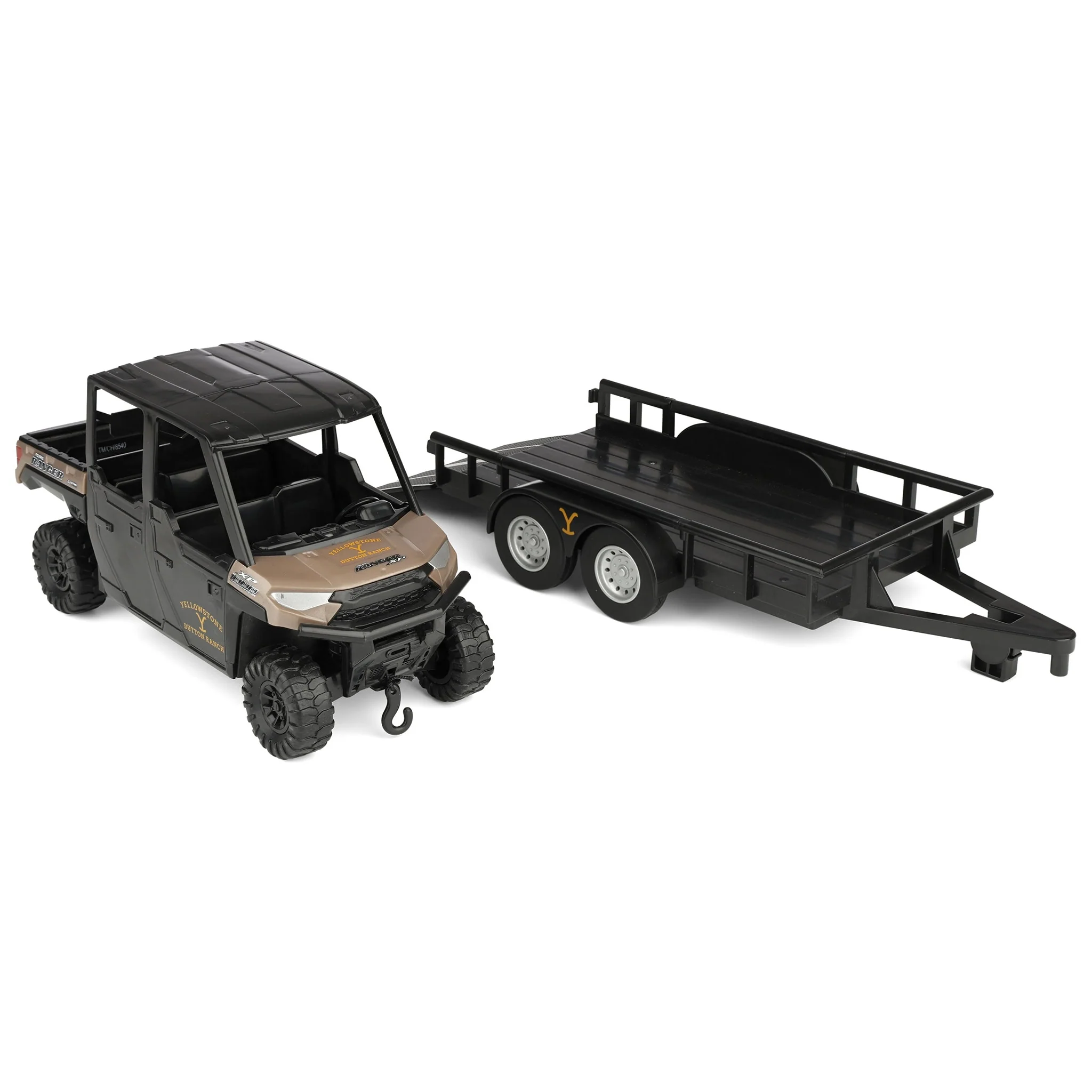 1/20 Yellowstone Rip Wheeler's Polaris Ranger UTV with Flatbed Trailer by Big Country Toys, Dutton Ranch - Image 5