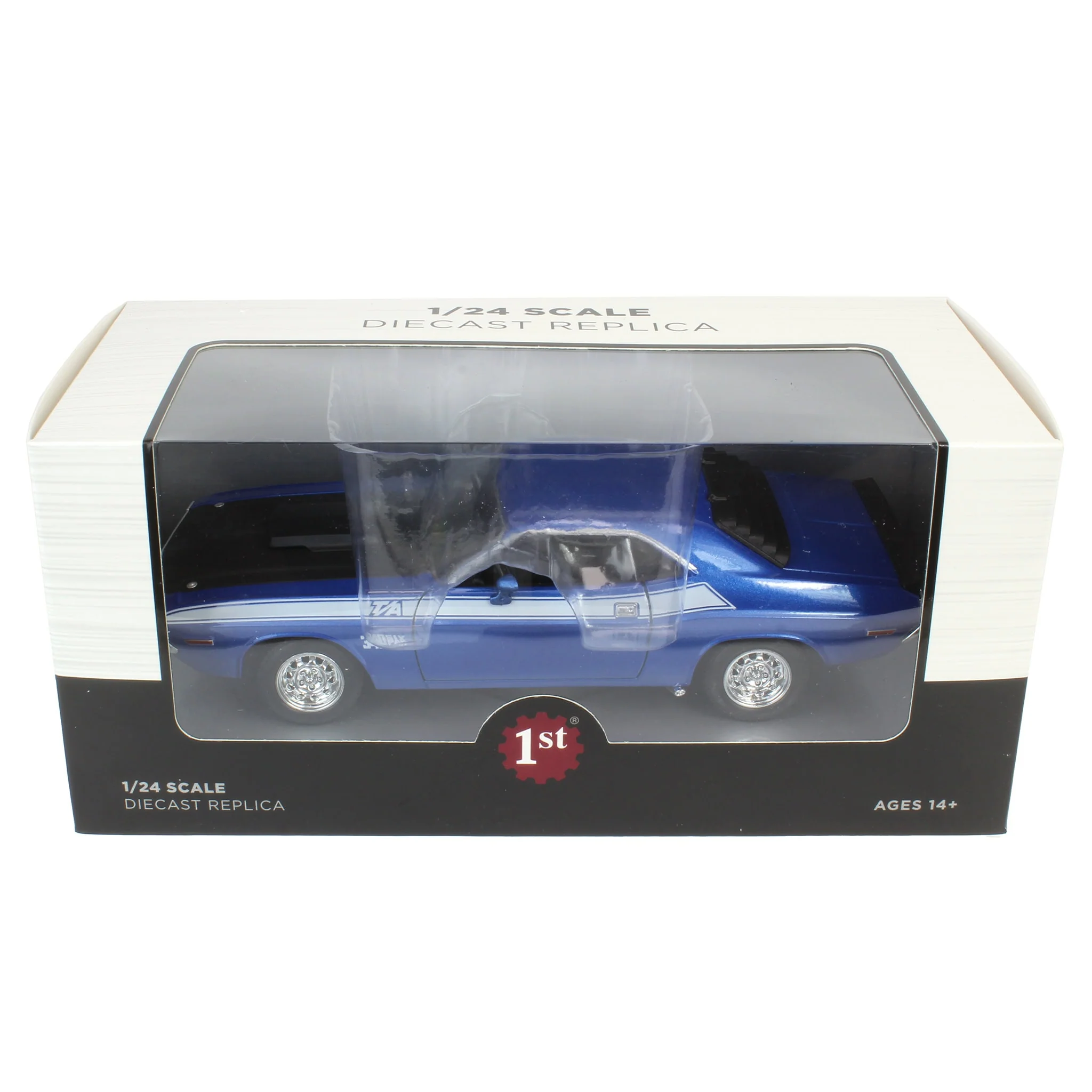 1/24 Blue 1970 Dodge Challenger T/A 340 Six Pak Car by First Gear - Image 6