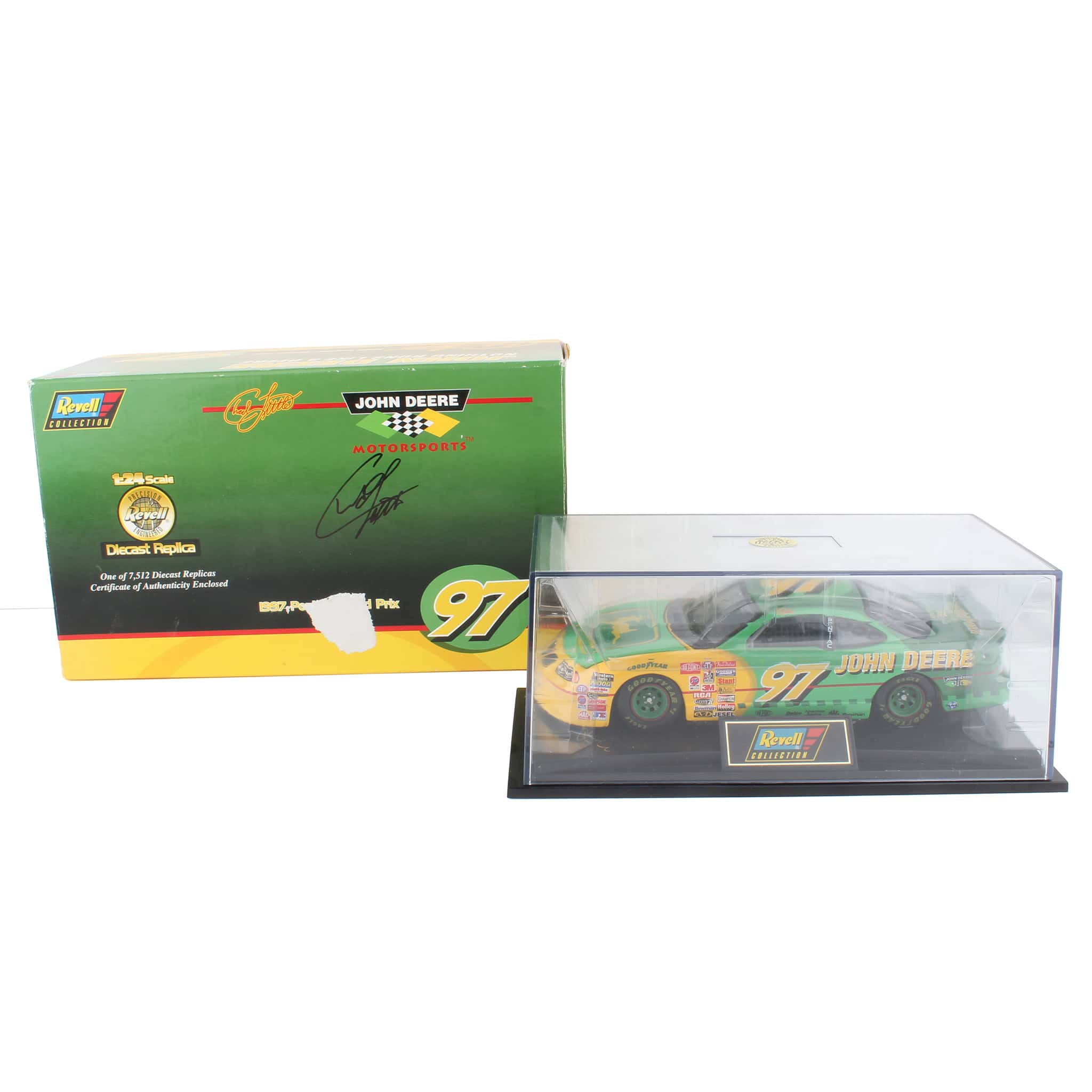 1/24 Chad Little SIGNED 1997 John Deere Pontiac Grand Prix Race Car by Revell