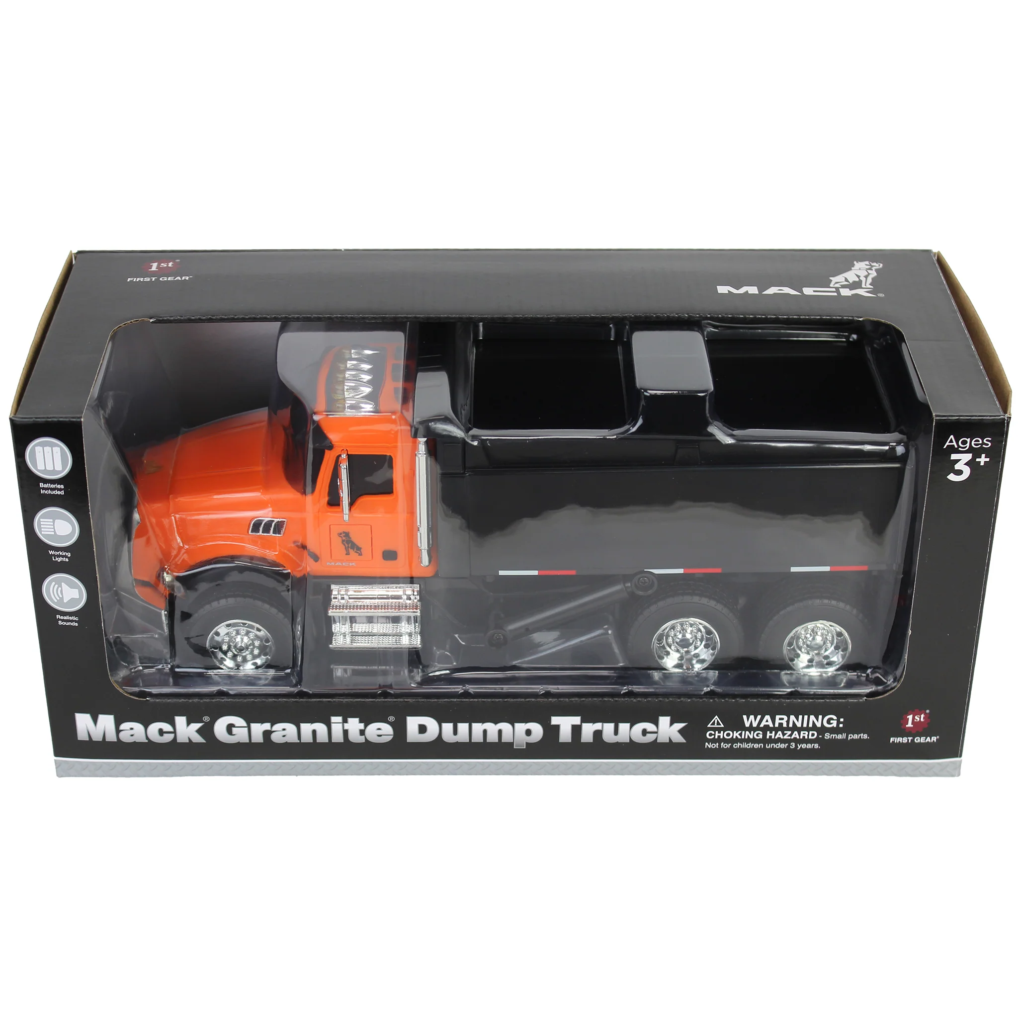 1/24 Durable Plastic Mack Granite Dump Truck with Lights & Sounds - Image 5