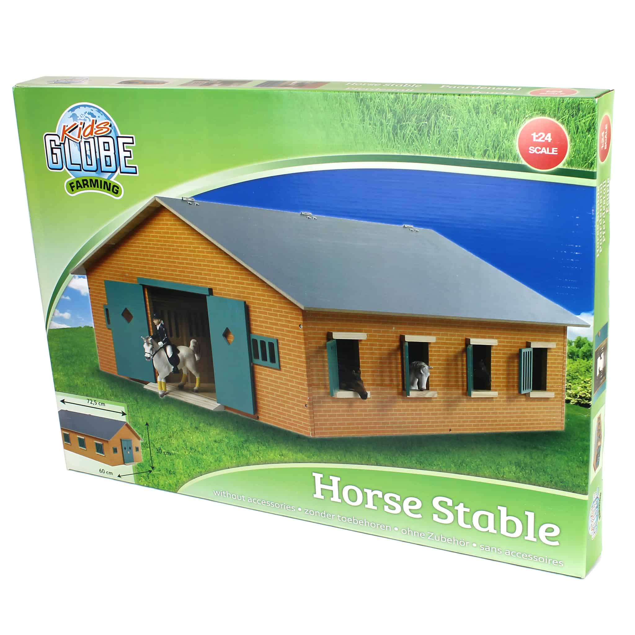 1/24 Kids Globe Wooden Horse Stable with 7 Stalls - Image 5