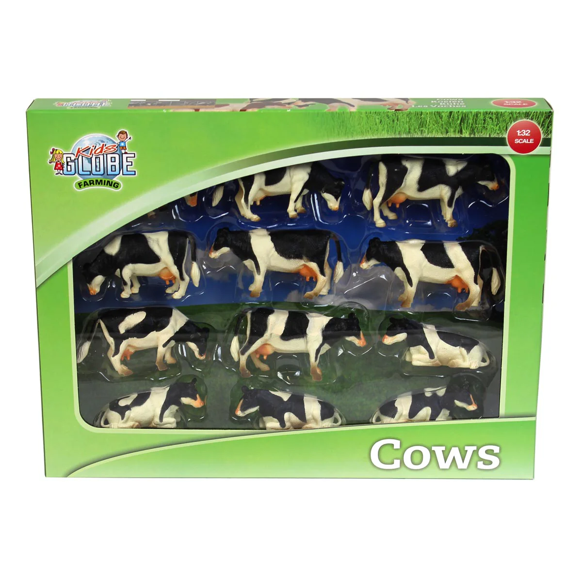 1/32 12 Piece Black and White Cow Set - Image 2
