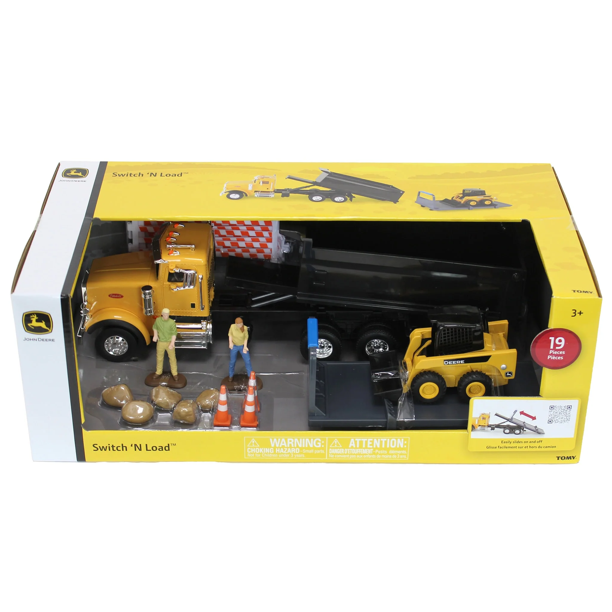 1/32 Switch 'n Load 19-Piece Construction Set with Peterbilt Truck & John Deere Skid Steer - Image 7