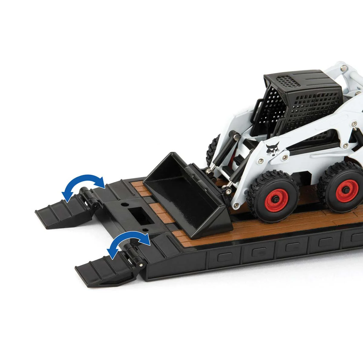 1/32 Peterbilt 579 Semi Truck with Lowboy Trailer & 2 Bobcat S450 Skid Loaders, ERTL Big Roads - Image 3