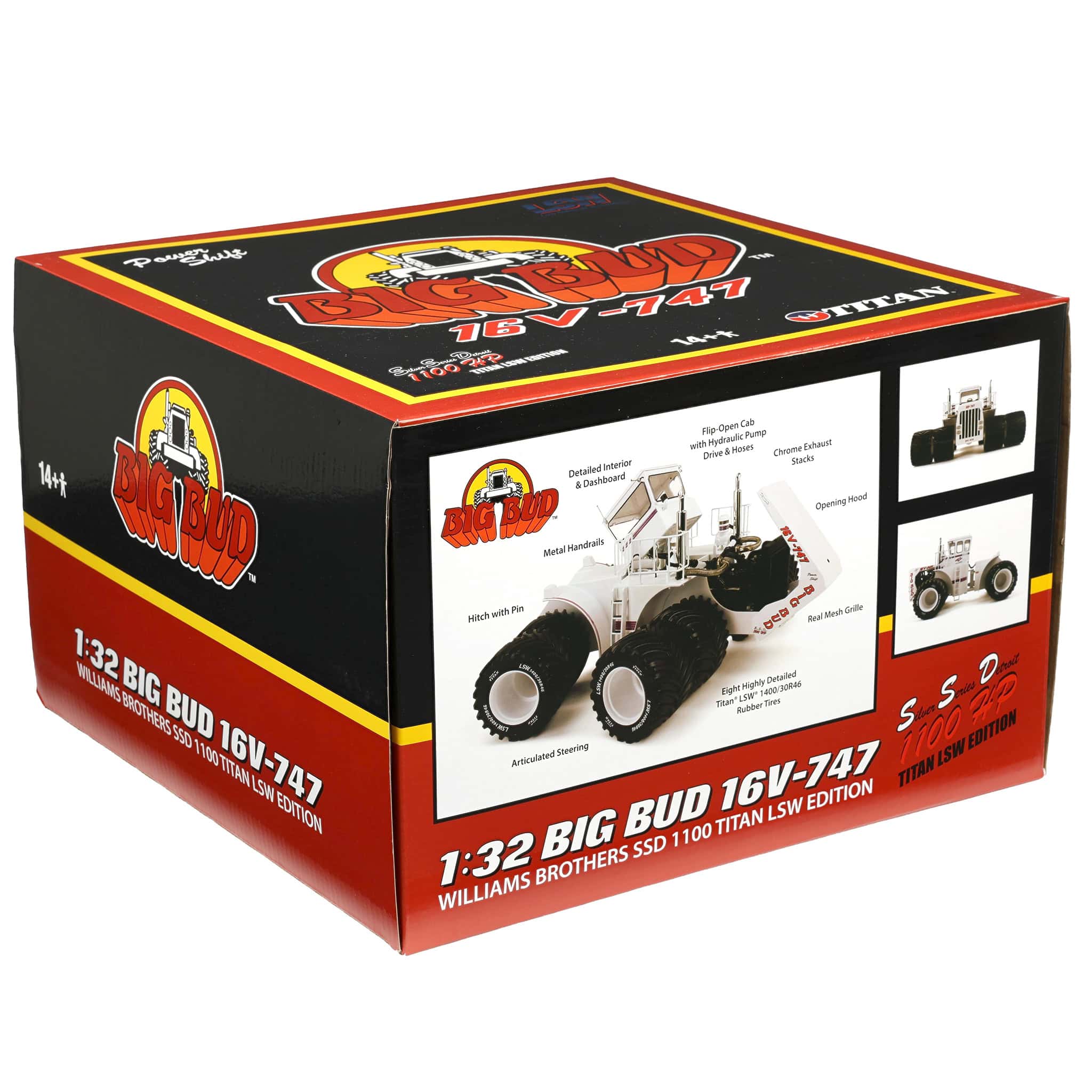 1/32 Black Big Bud 16V-747 4WD Tractor with Titan LSW Tires by First Gear - Image 10