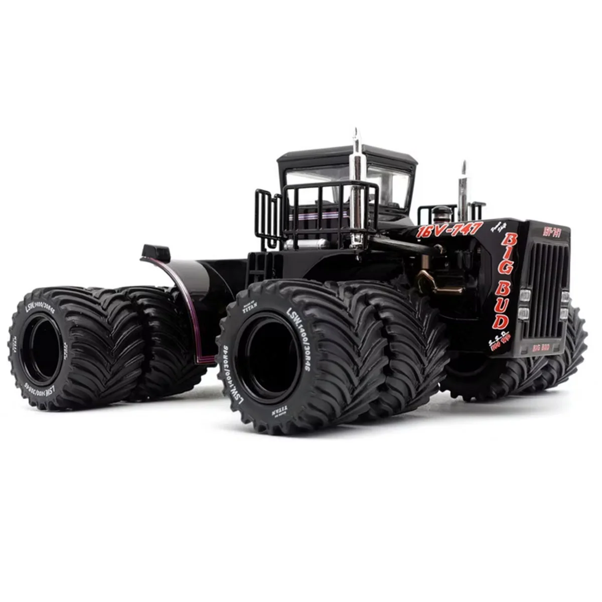 1/32 Black Big Bud 16V-747 4WD Tractor with Titan LSW Tires by First Gear - Image 2