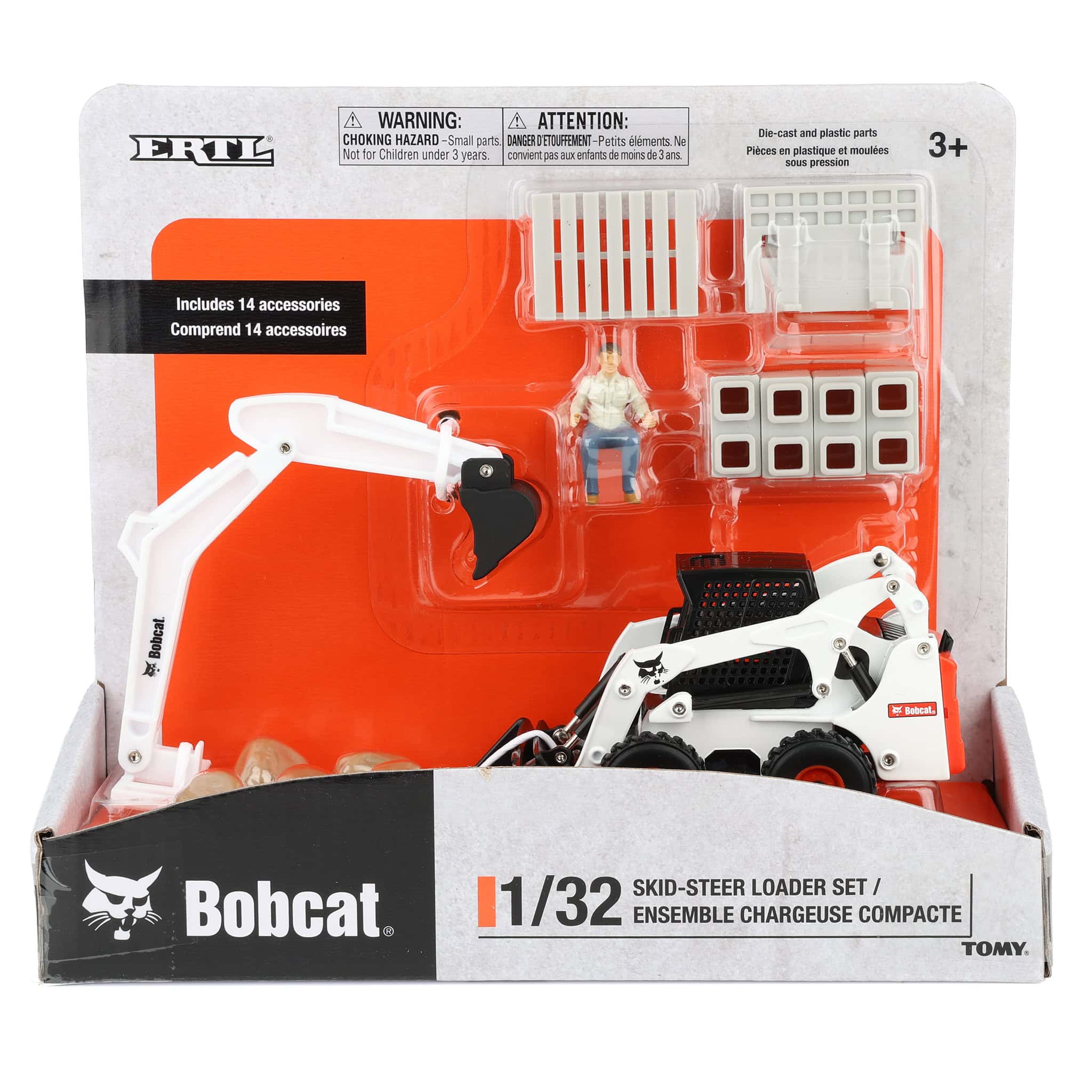 1/32 Bobcat Skid Steer Construction Play Set with 20 Pieces by ERTL - Image 9