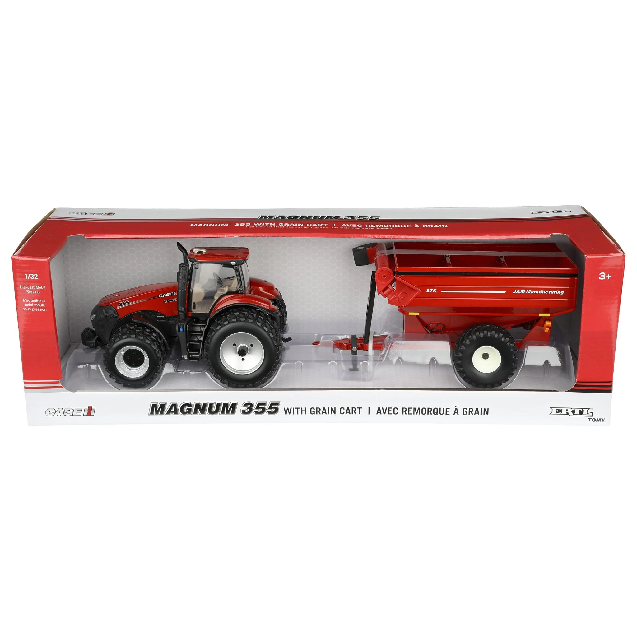 1/32 Case IH Magnum 355 Tractor with Red J&M 875 Grain Cart by ERTL - Image 7
