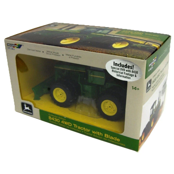 1/32 John Deere 8430 4 Wheel Drive Articulating Tractor with Duals, Blade and DVD, Collector Edition by ERTL - Image 2