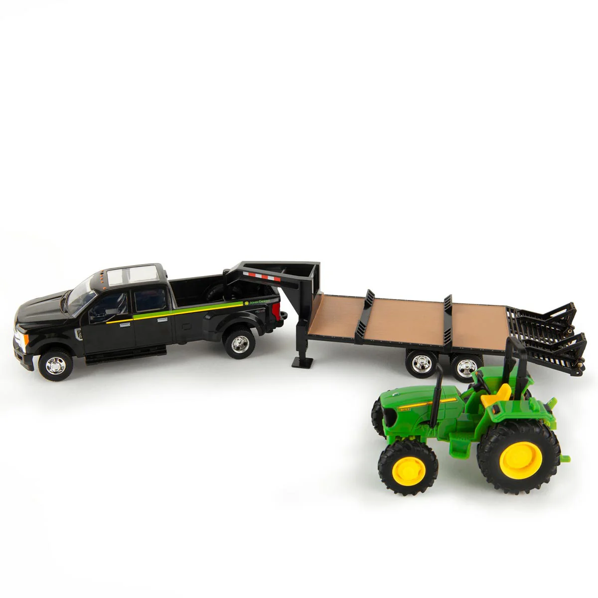 1/32 Ford F-350 Dually Pickup Truck with Gooseneck Trailer & John Deere 5075E Tractor by ERTL - Image 3