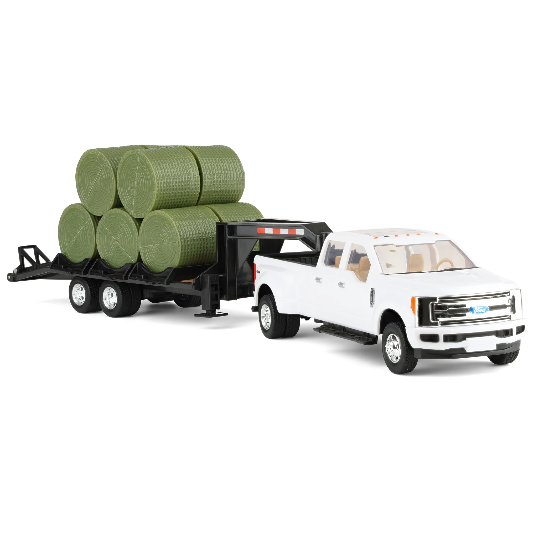 1/32 Ford F-350 Dually Pickup Truck with Gooseneck Trailer & 10 Bales by ERTL - Image 2