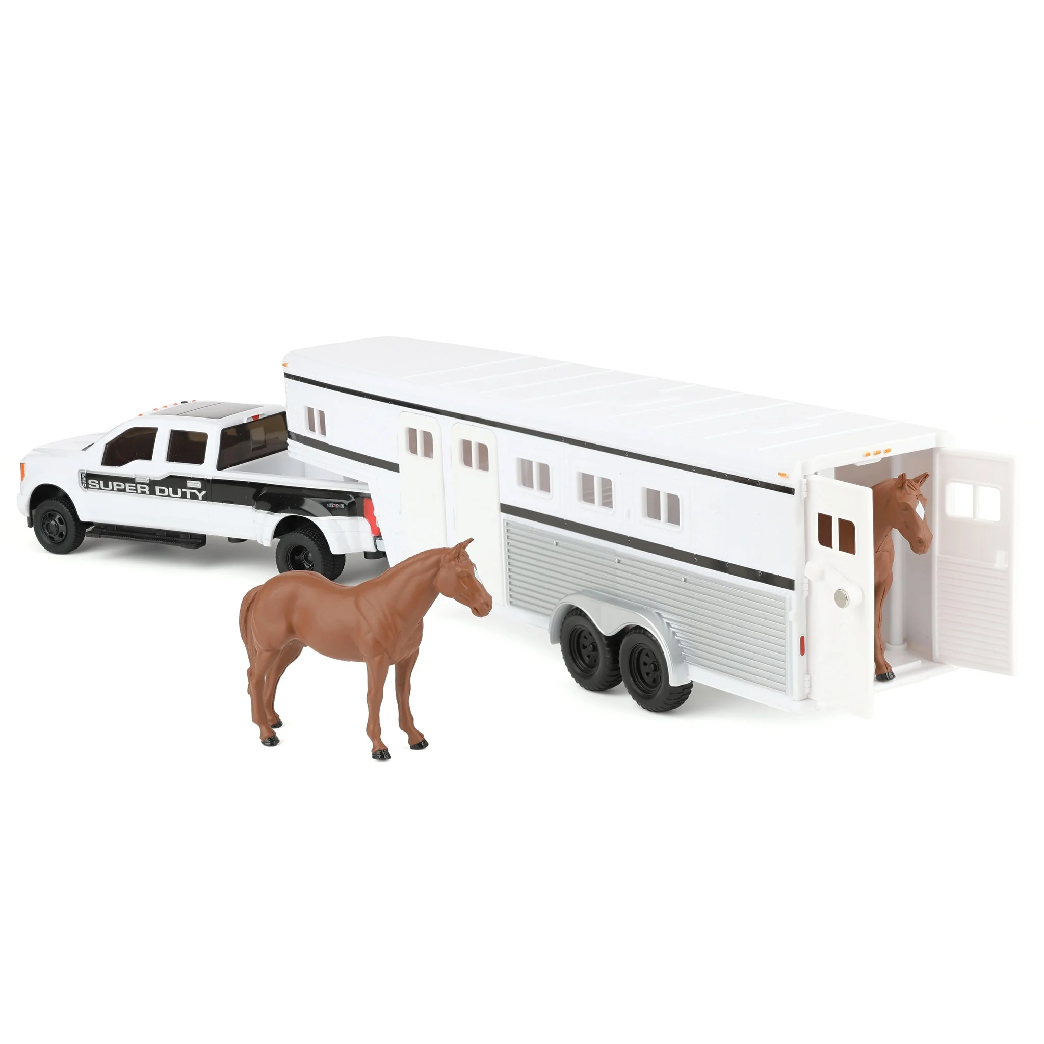 1/32 Ford F-350 Super Duty Pickup Truck with Gooseneck Horse Trailer & Horses by ERTL - Image 4