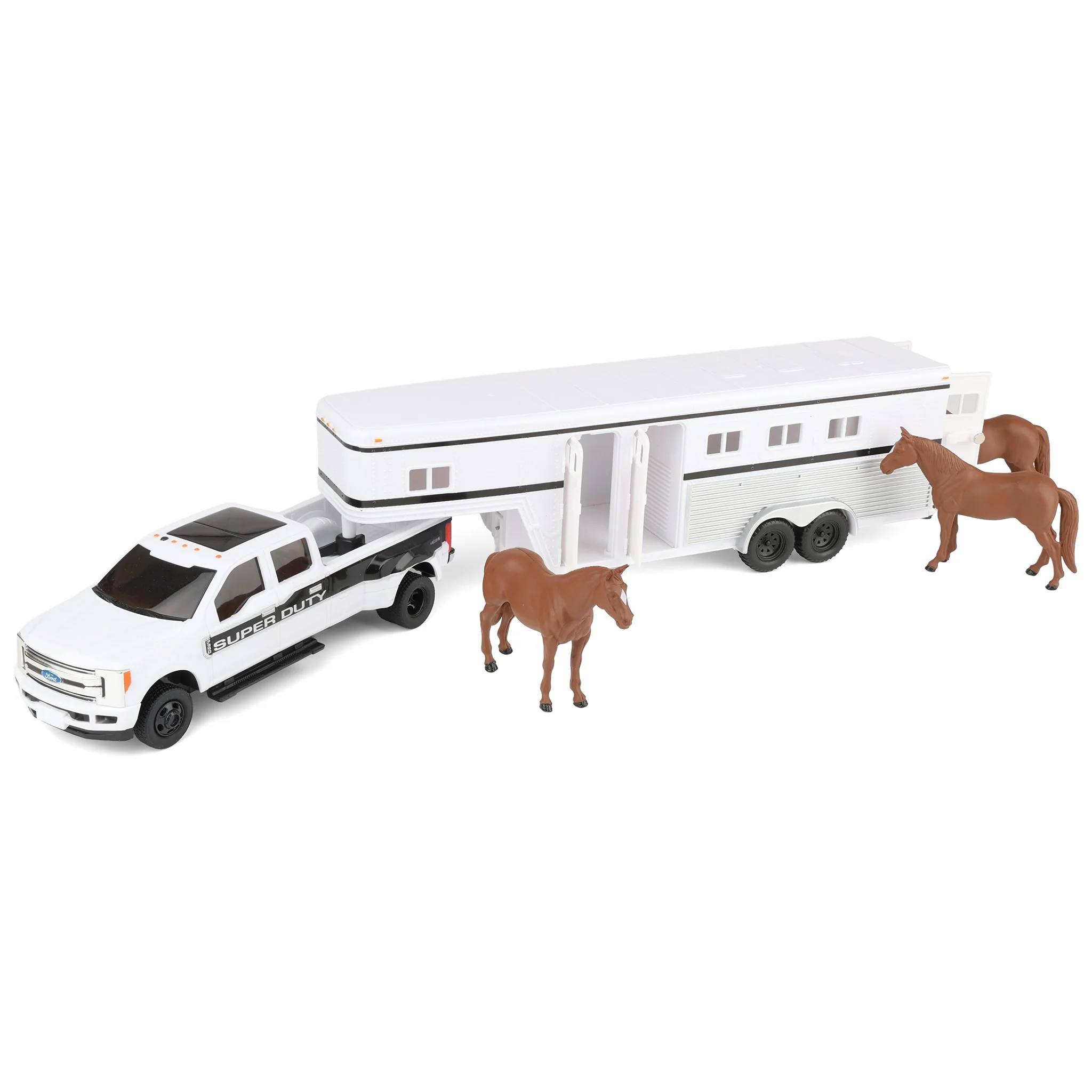 1/32 Ford F-350 Super Duty Pickup Truck with Gooseneck Horse Trailer & Horses by ERTL - Image 5
