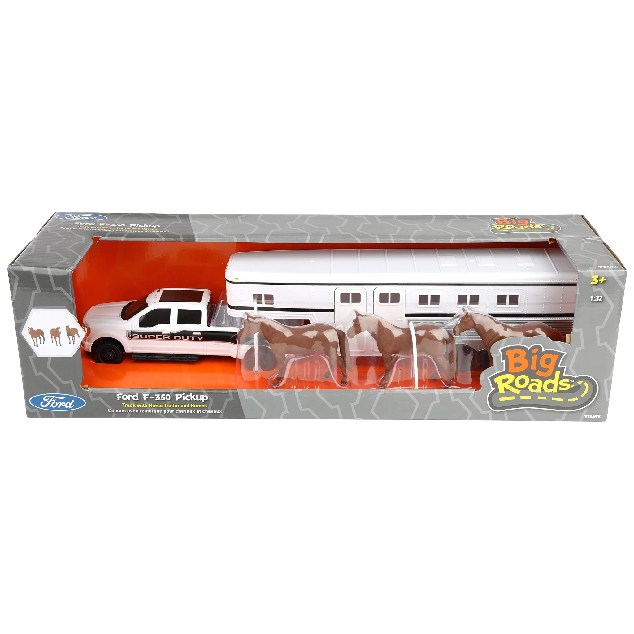 1/32 Ford F-350 Super Duty Pickup Truck with Gooseneck Horse Trailer & Horses by ERTL - Image 7
