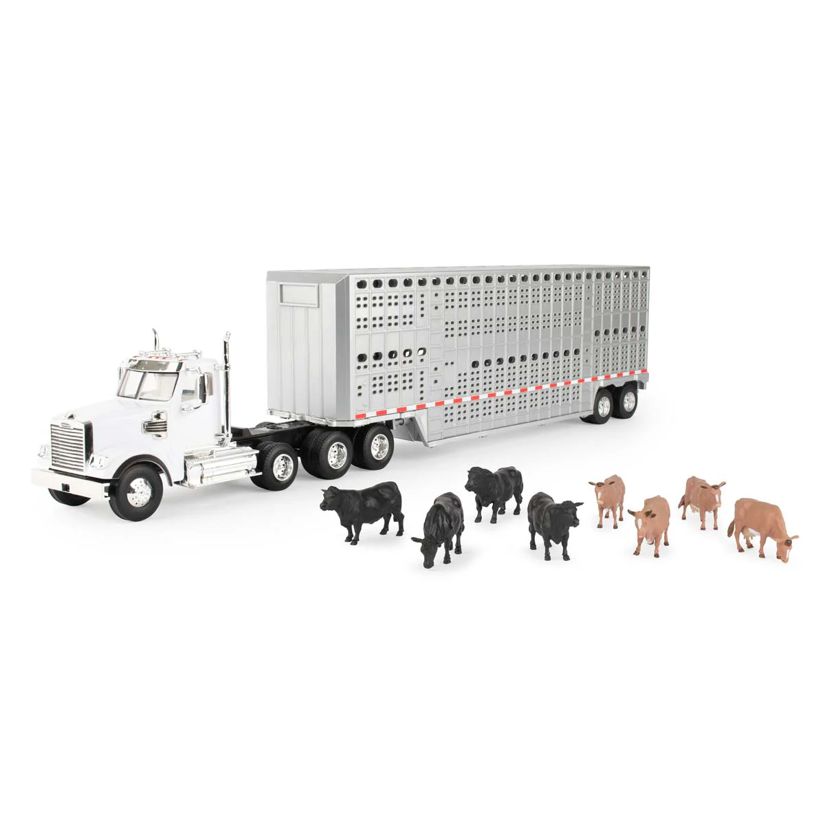 1/32 Freightliner 122SD Semi Truck with Livestock Trailer & Cattle by ERTL